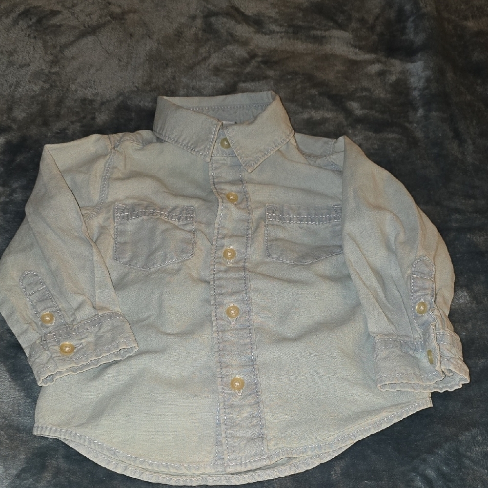 Carter's Blue Button Down Shirt Lightweight Cotton
